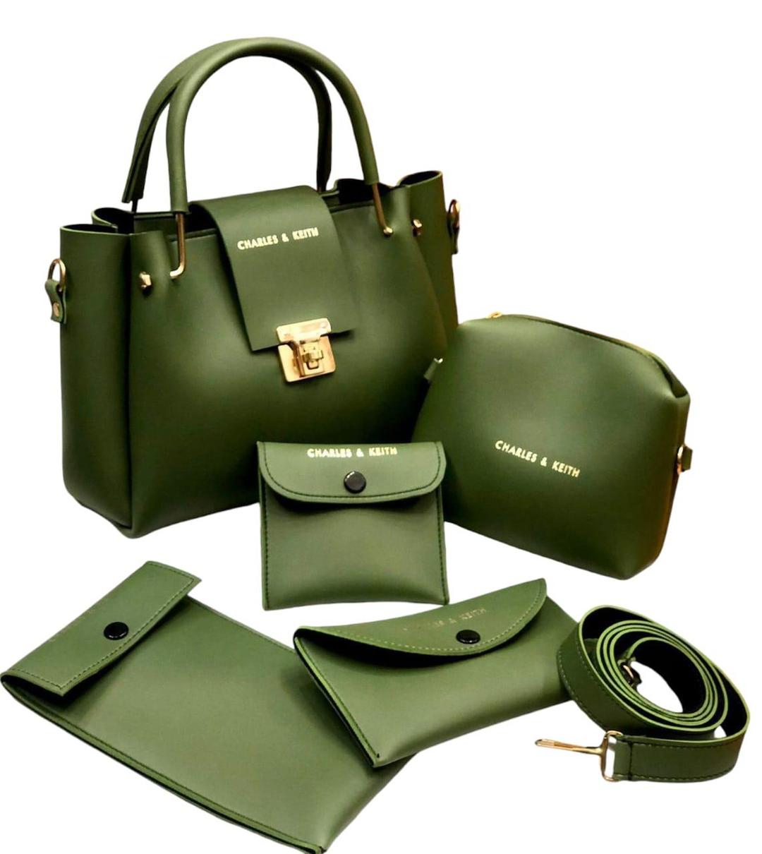Stylish Women's Leather Hand Bag Set -