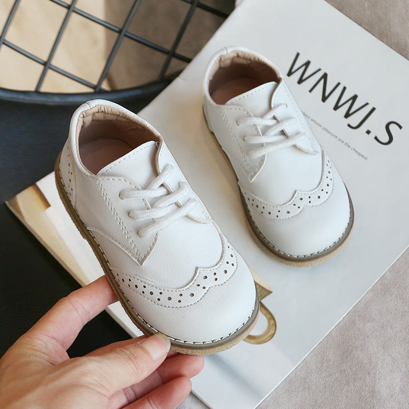 Boy's Leather Shoes British Style New Soft Sole Shoes