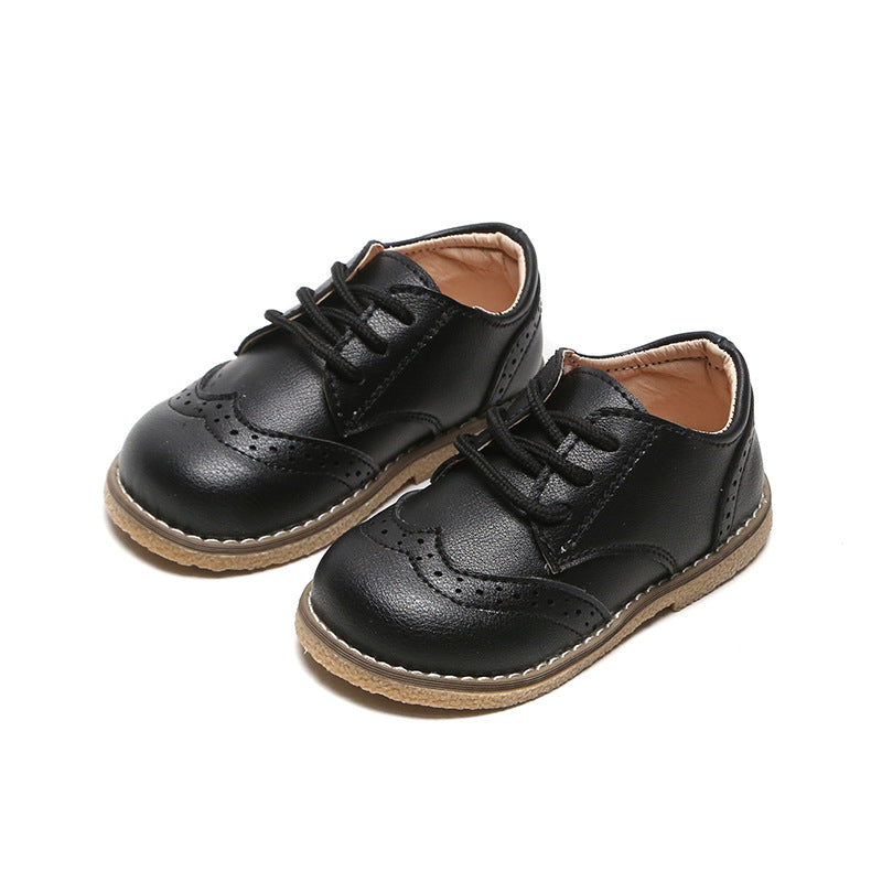 Boy's Leather Shoes British Style New Soft Sole Shoes