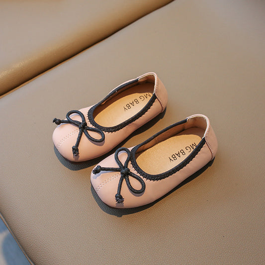 Flats Flats 2025 Spring & Fall New Soft-Soled Bow Girls Princess Shoes Korean Style  Leather Shoes