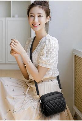 Women's Embroidered Crossbody Bag - 1 Pc Multipurpose Black PU Leather