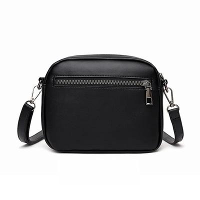 Women's Embroidered Crossbody Bag - 1 Pc Multipurpose Black PU Leather