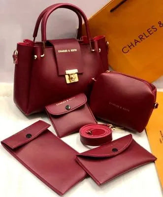 Stylish Women's Leather Hand Bag Set -