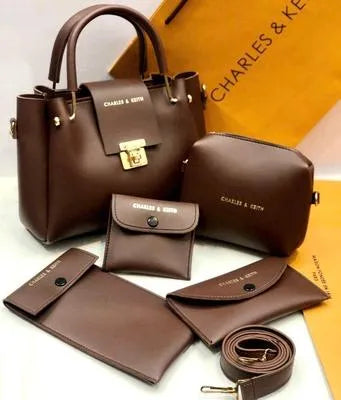 Stylish Women's Leather Hand Bag Set -