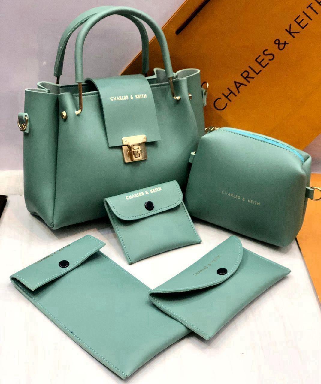 Stylish Women's Leather Hand Bag Set -