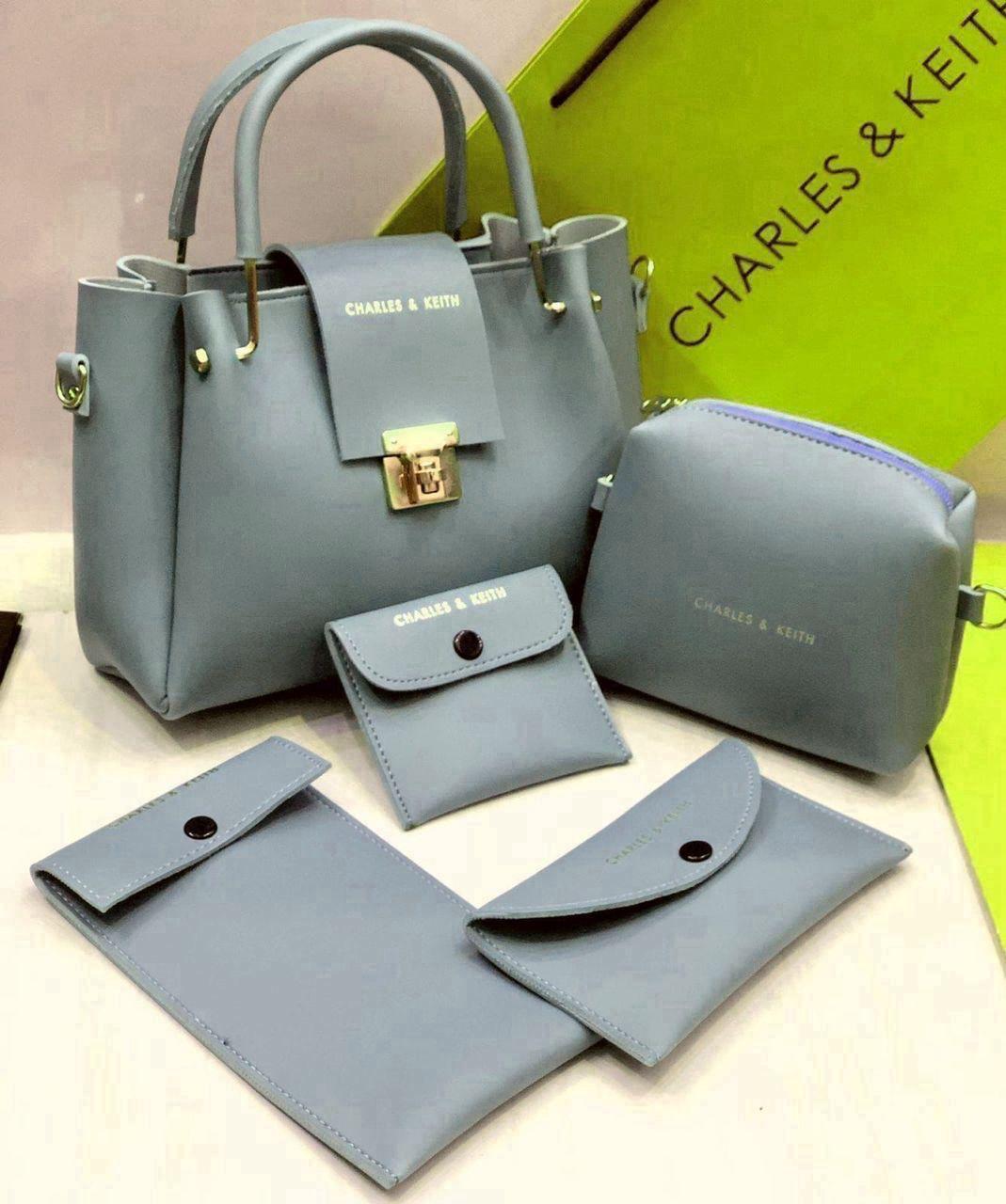 Stylish Women's Leather Hand Bag Set -