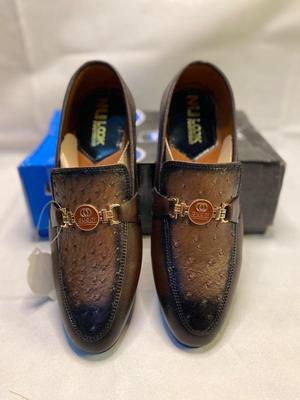 Men's Synthetic Leather Fancy Loafers NU-Brown