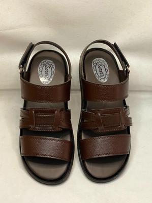 Men's Leather Fancy Sandals Brown