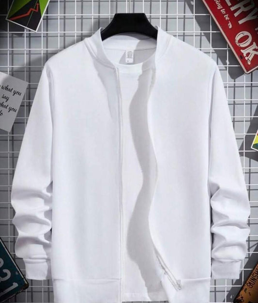 Men's Plain Polyester Collared Jacket