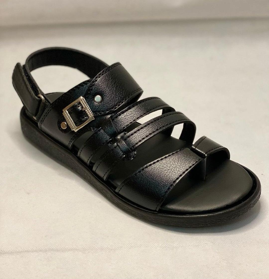 Men's Leather Fancy Sandals Black