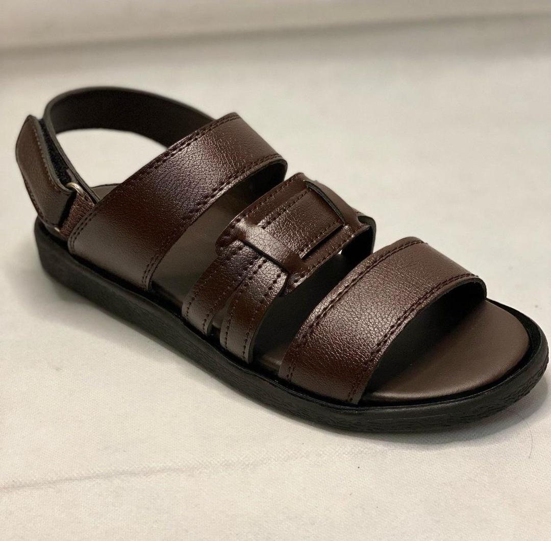 Men's Leather Fancy Sandals Brown